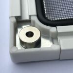 Magnetic Fly Screen Corner magnet on a magnetic fly screen frame