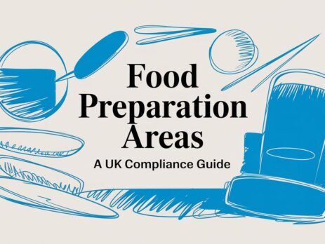 Illustrated title card: Food Preparation Areas - A UK Compliance Guide