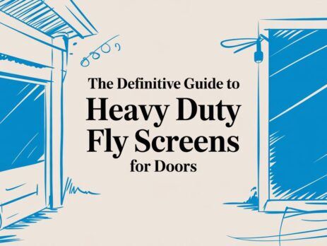 Illustrated title card: The Definitive Guide to Heavy Duty Fly Screens for Doors