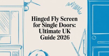 Illustrated title card: Hinged Fly Screen for Single Doors - Ultimate UK Guide 2026