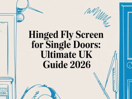 Illustrated title card: Hinged Fly Screen for Single Doors - Ultimate UK Guide 2026