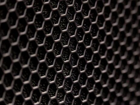Close-up texture of black fly screen mesh