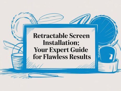 Illustrated title card: Retractable Screen Installation - Your Expert Guide for Flawless Results