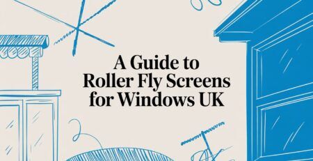 Illustrated title card: A Guide to Roller Fly Screens for Windows UK