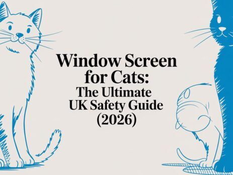Illustrated title card: Window Screen for Cats - The Ultimate UK Safety Guide (2026)