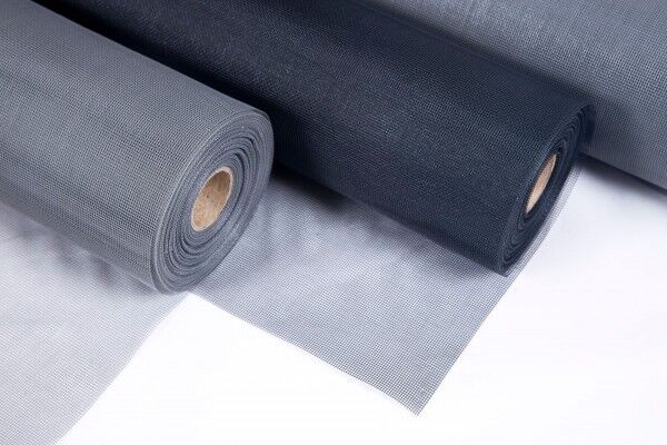 Insect mesh rolls Rolls of grey and black insect mesh