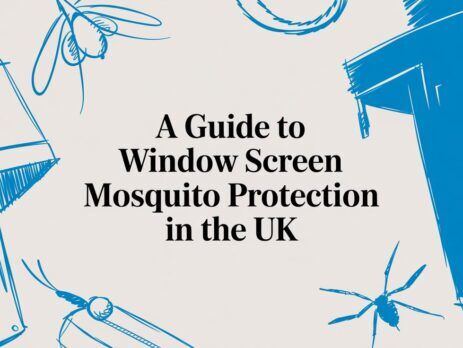 Illustrated title card: A Guide to Window Screen Mosquito Protection in the UK